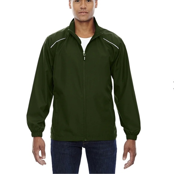 CORE 365 BY NORTH END WINDBREAKER SIZE LARGE FRONT ZIP POCKETS FOREST GREEN NEW - Picture 2 of 14
